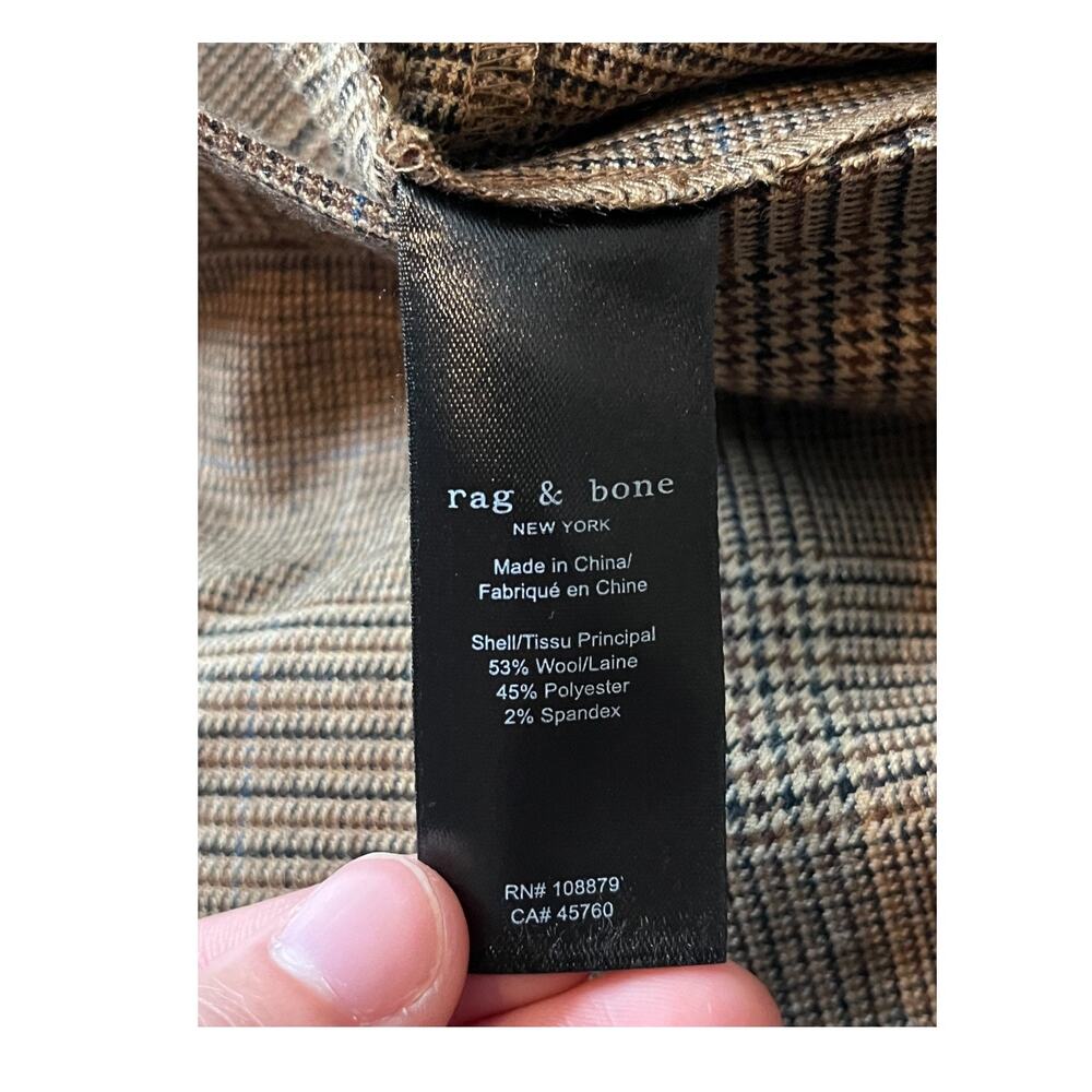 Rag & Bone pants Rebecca Glen plaid wool brown size 10 - Picture 5 of 7